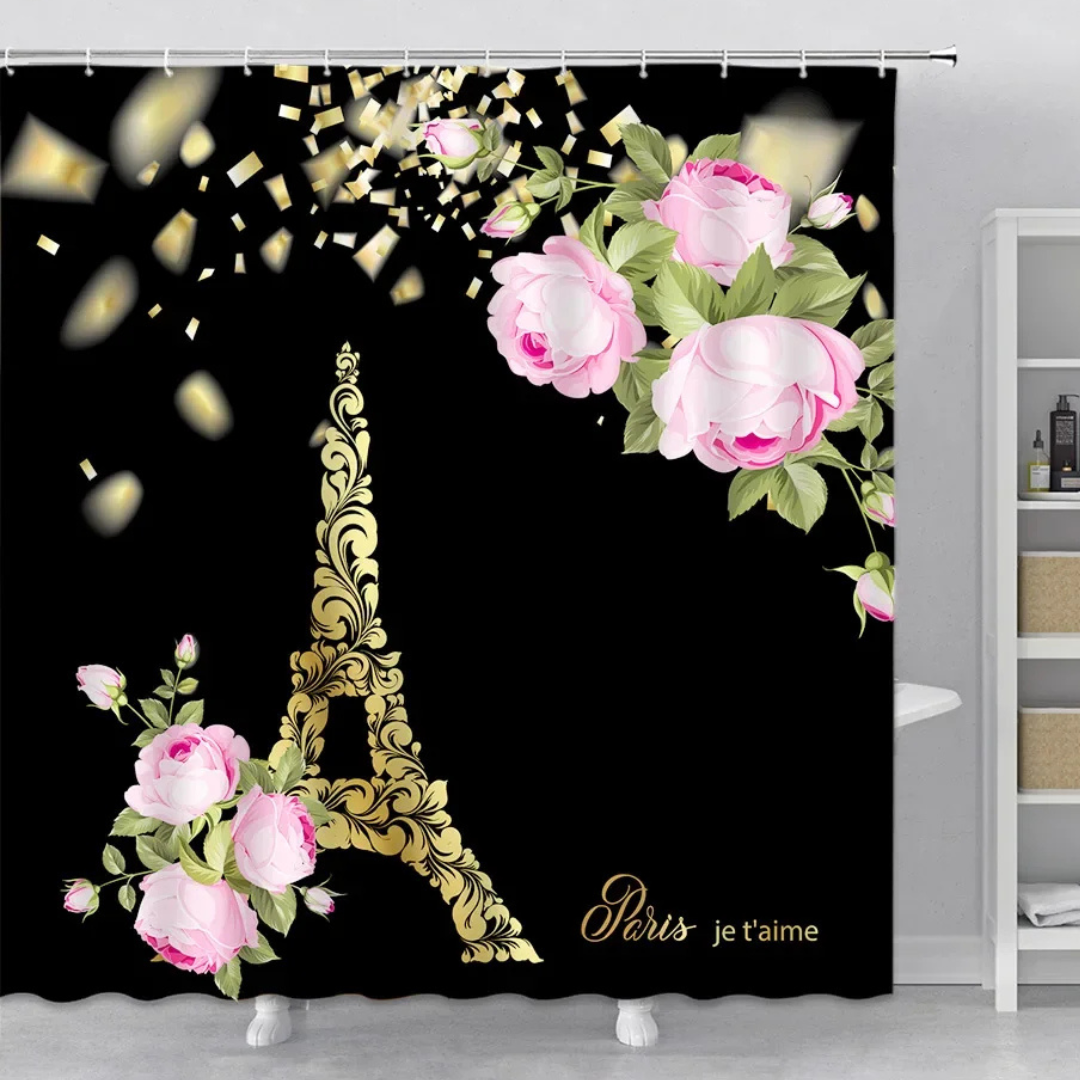 Abstract Art Eiffel Tower Shower Curtain 