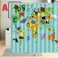 Thumbnail for Animal World Map Shower Curtain
