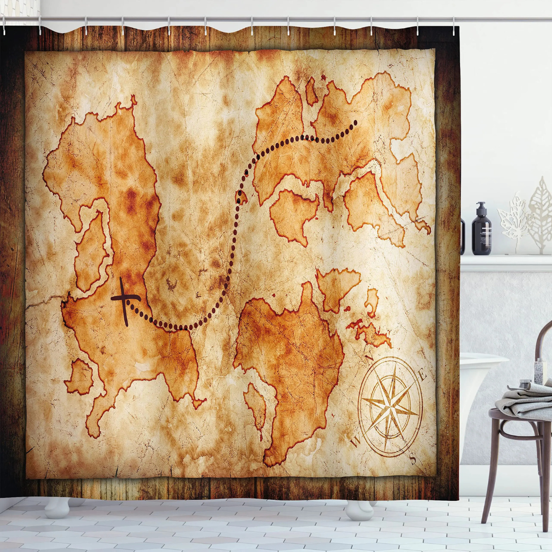 Antique Map Shower Curtain 