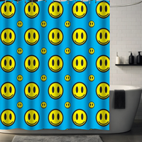 Thumbnail for Aqua Cheer Smiley Shower Curtain