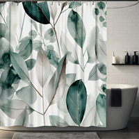 Thumbnail for Aria Teal Eucalyptus Shower Curtain