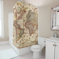 Thumbnail for Around the World Map Shower Curtain 
