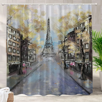 Thumbnail for Artistic Paris Eiffel Tower Shower Curtain