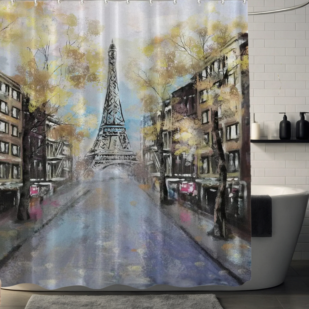 Artistic Paris Eiffel Tower Shower Curtain