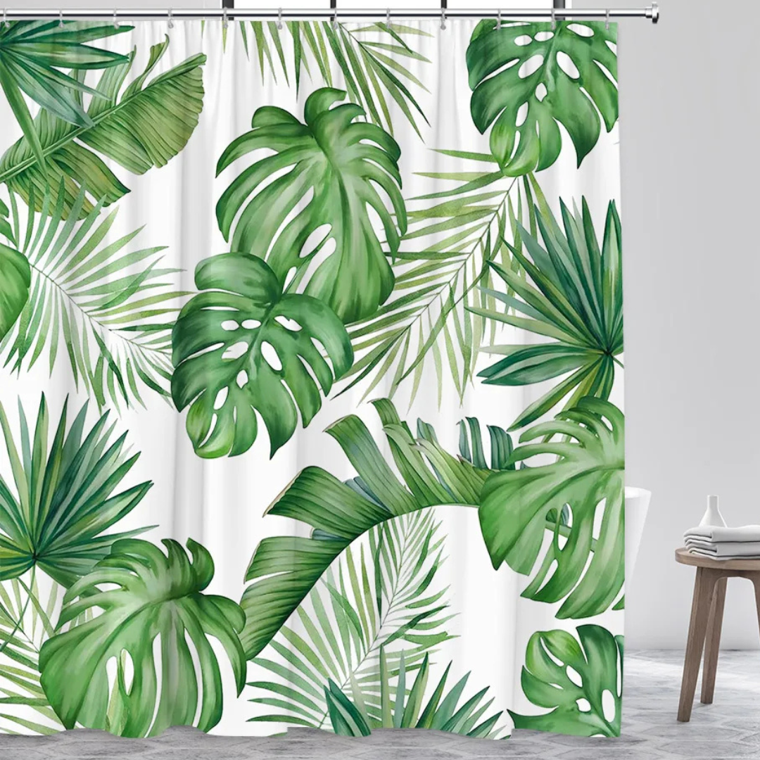 Asher Classic Monstera Shower Curtain