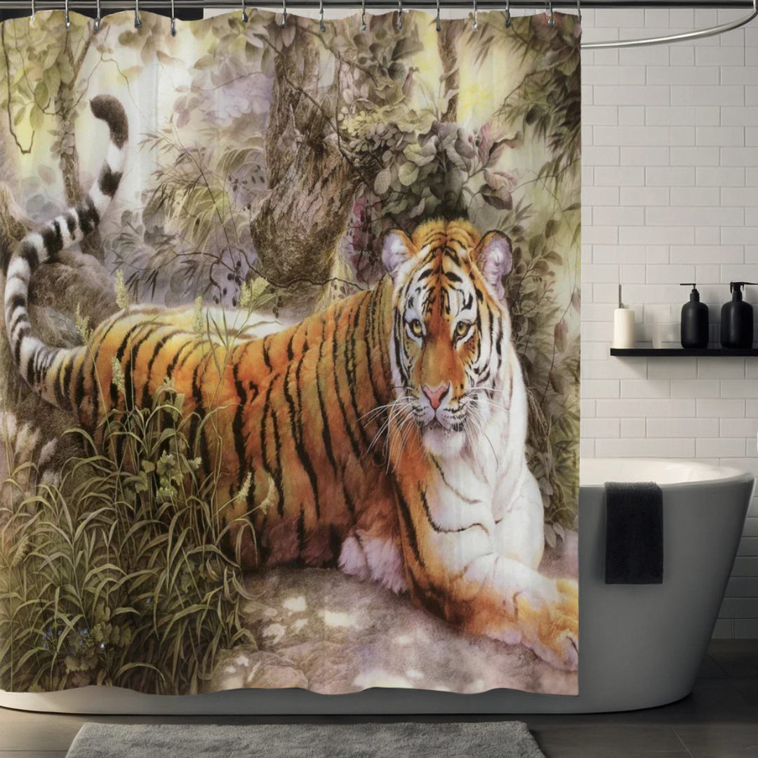 Asian Tiger Shower Curtain