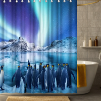 Thumbnail for Aurora Penguin Shower Curtain
