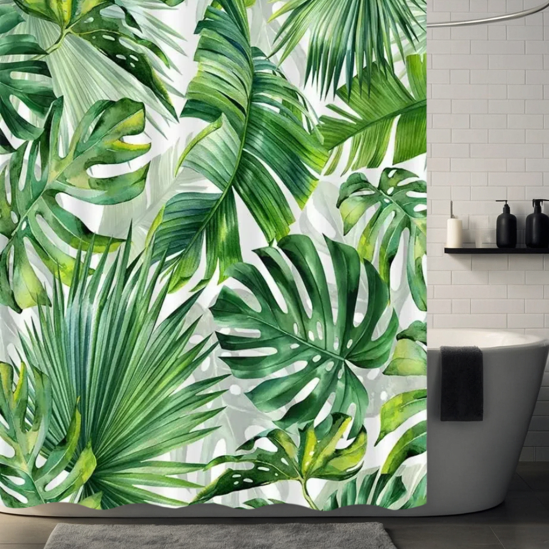 Ava Monstera Paradise Shower Curtain