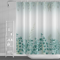 Thumbnail for Ava Sage Green Eucalyptus Shower Curtain