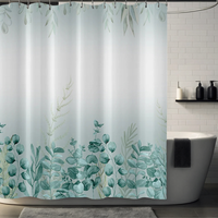 Thumbnail for Ava Sage Green Eucalyptus Shower Curtain