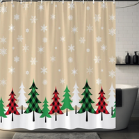 Thumbnail for Beige Snowflake Shower Curtain