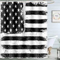 Thumbnail for Black American Flag Shower Curtain