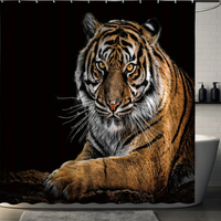 Thumbnail for Black Tiger Shower Curtain