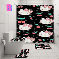 Thumbnail for Black and Pink Hello Kitty Shower Curtain WITH CHERRY
