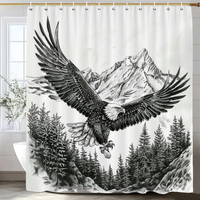 Thumbnail for Black and White Eagle Shower Curtain