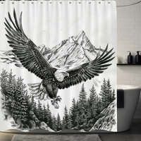 Thumbnail for Black and White Eagle Shower Curtain