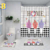 Thumbnail for Black and White MULTICOLOR Farmhouse Shower Curtain 