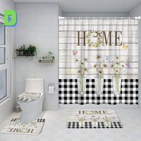 Thumbnail for Black and White Farmhouse DAISY Shower Curtain 