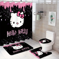 Thumbnail for Black and White Hello Kitty Shower Curtain Set