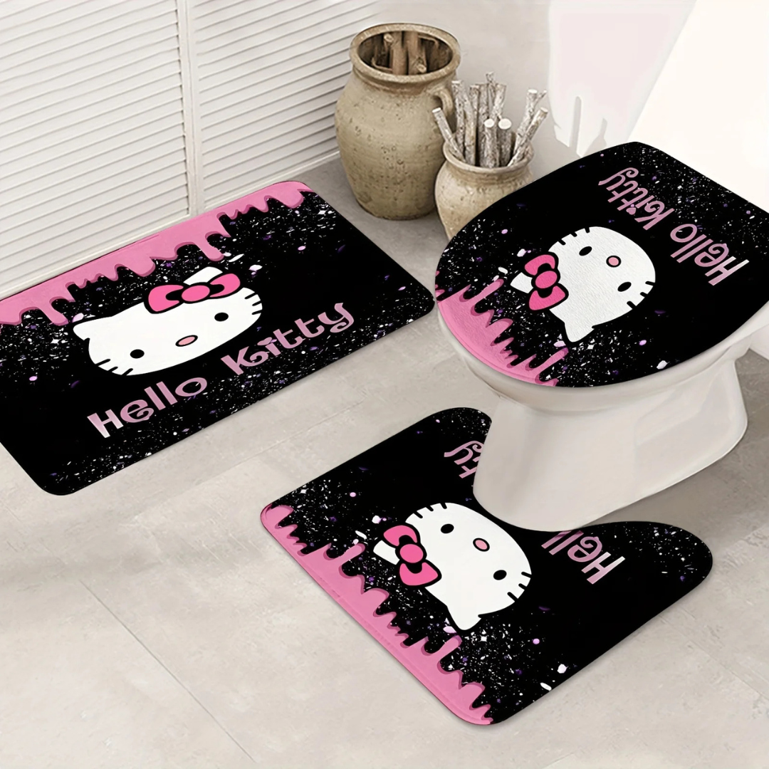 vintage Black and White Hello Kitty Shower Curtain 