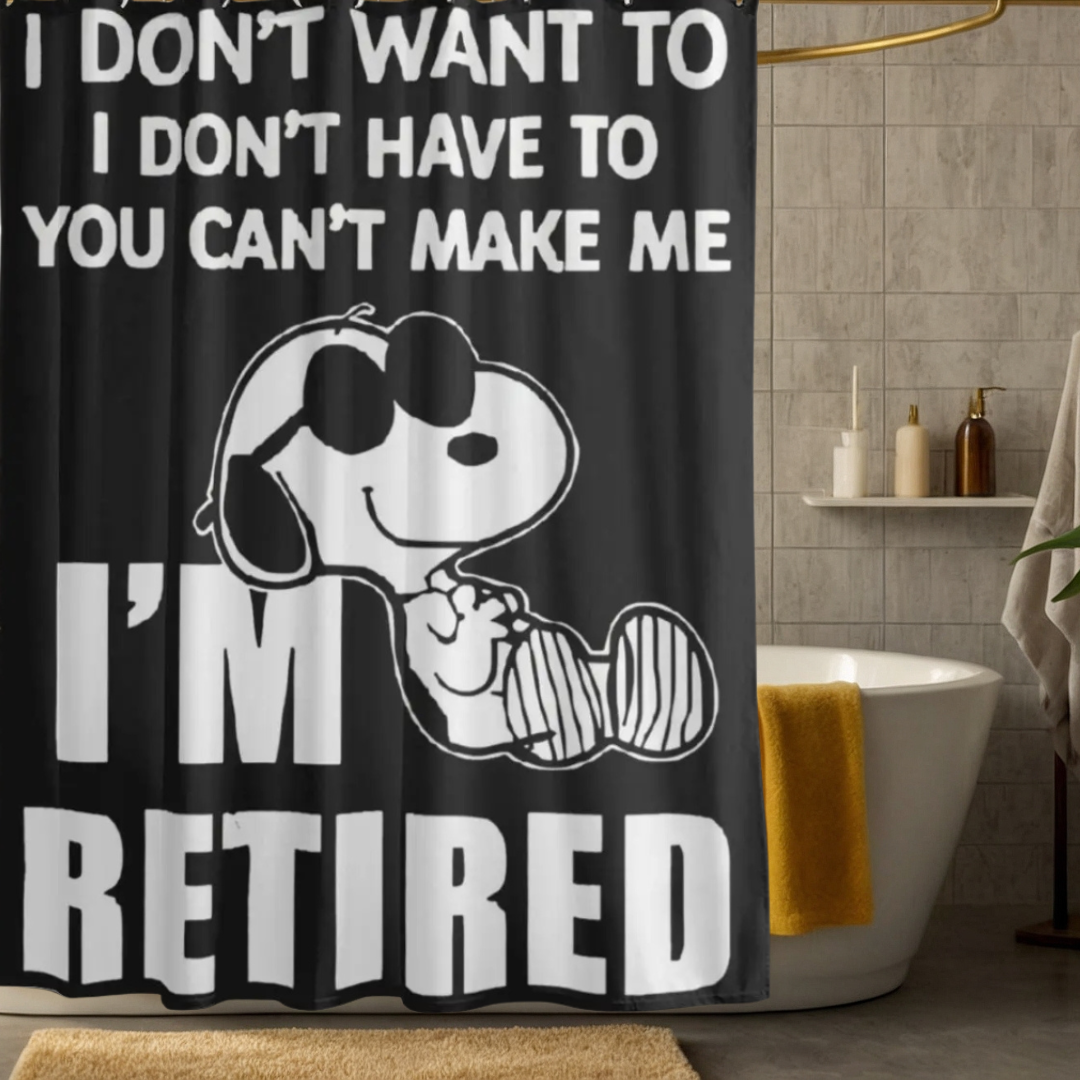 Black and White Snoopy Shower Curtain