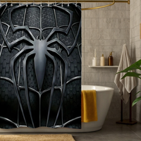 Thumbnail for Black and White Spider-Man Shower Curtain