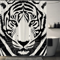 Thumbnail for Black and White Tiger Shower Curtain
