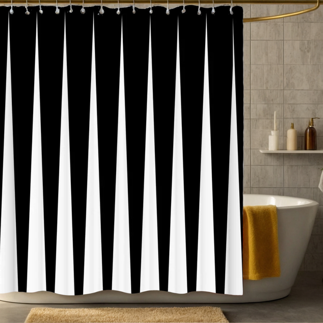 Black and White Triangle Shower Curtain