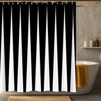 Thumbnail for Black and White Triangle Shower Curtain
