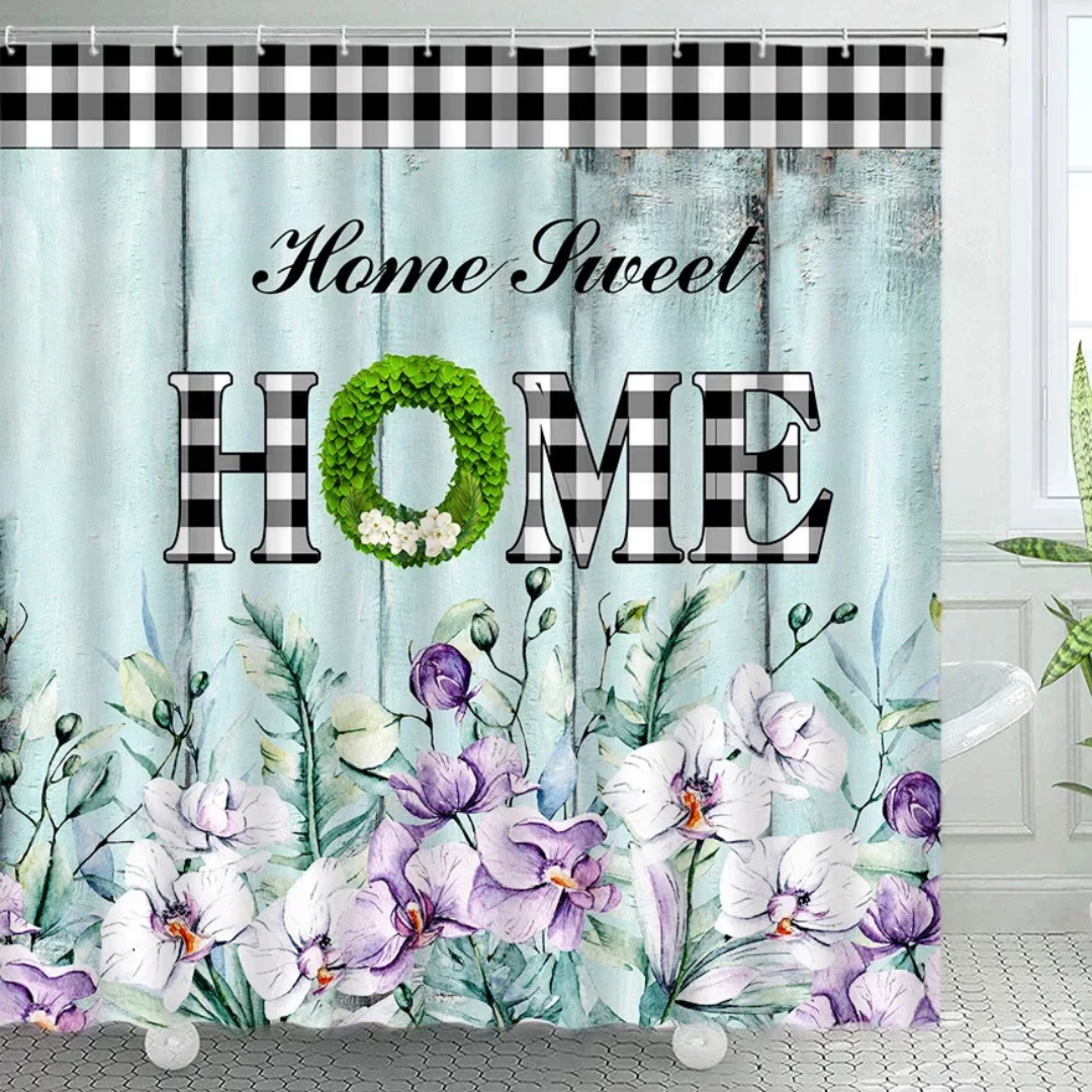 Blue Farmhouse Shower Curtain
