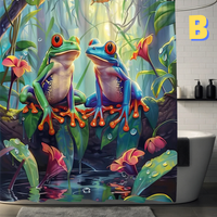 Thumbnail for Blue AND GREEN Frog Shower Curtain