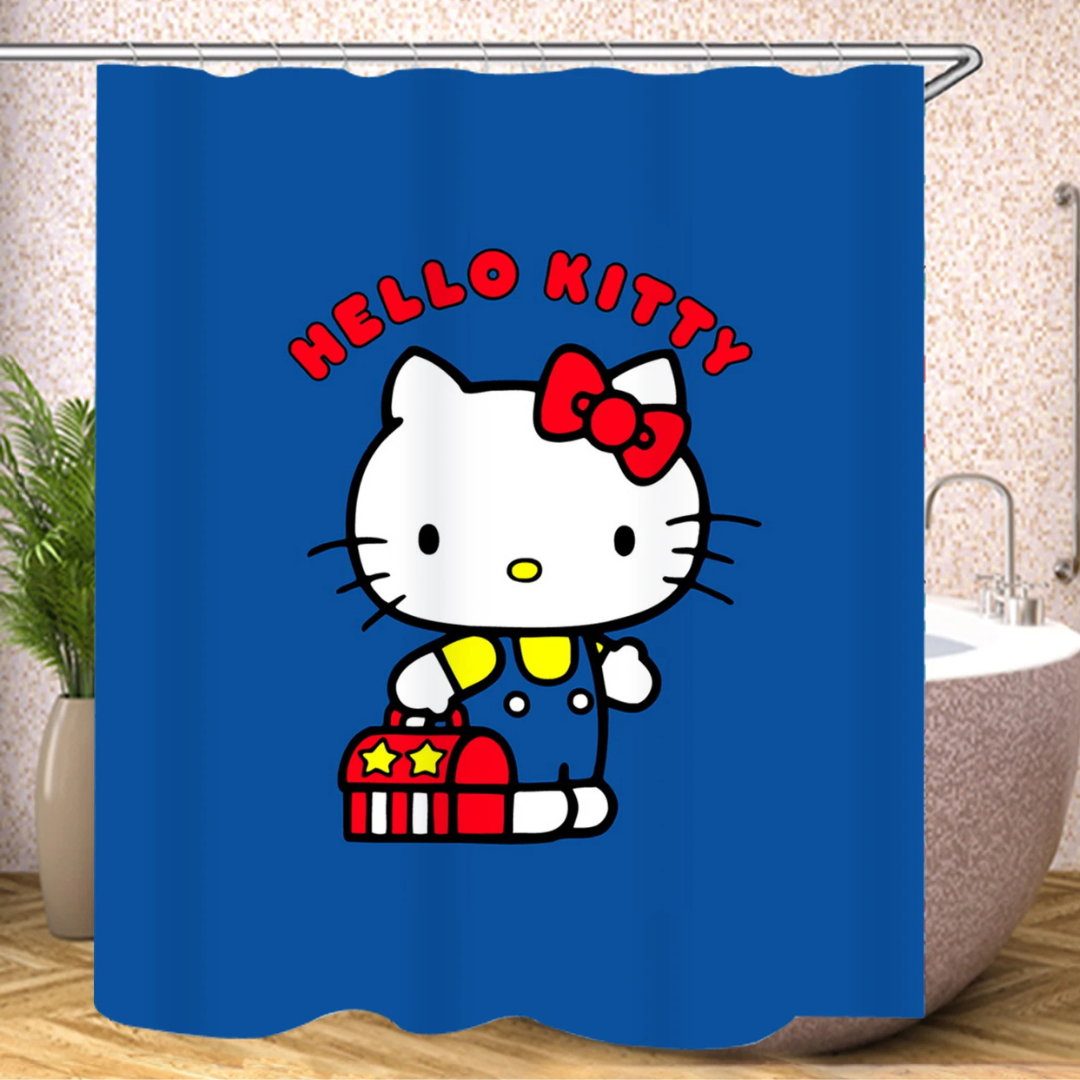 Blue Hello Kitty Shower Curtain