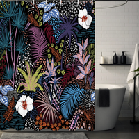 Thumbnail for Blue Palm Leaf Shower Curtain