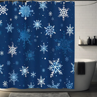 Thumbnail for Blue Snowflake Shower Curtain