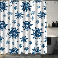 Thumbnail for Blue and White Snowflake Shower Curtain