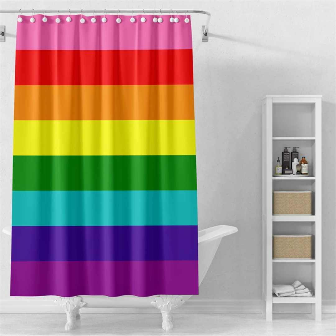 Boho Rainbow Shower Curtain