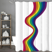 Thumbnail for Boho Rainbow white Shower Curtain