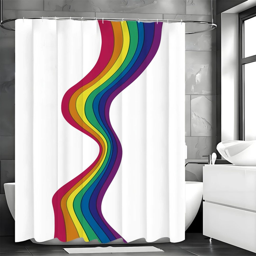 Boho Rainbow Shower Curtain