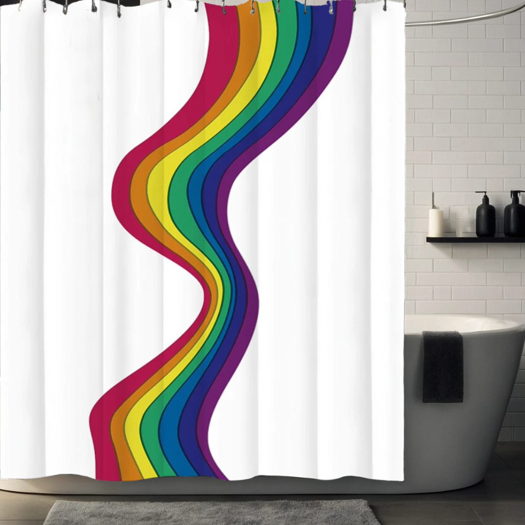 Boho Rainbow Shower Curtain