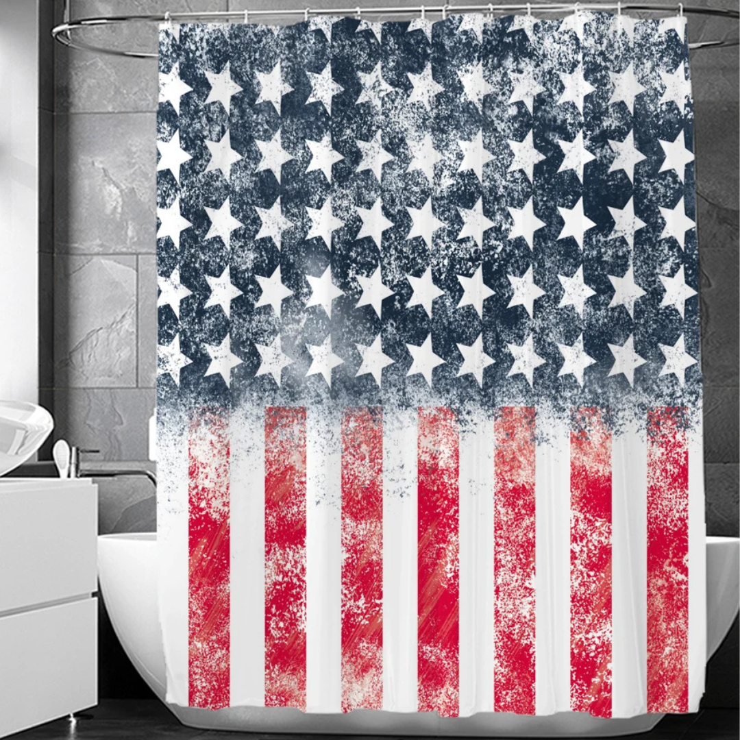 Brady Star Glory American Flag Shower Curtain