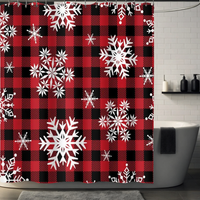 Thumbnail for Buffalo Check Snowflake Shower Curtain