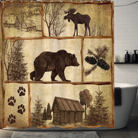 Thumbnail for Cabin Escape Bear Shower Curtain