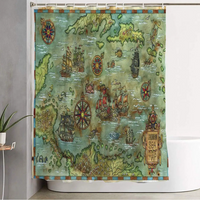 Thumbnail for Caribbean Sea Map Shower Curtain