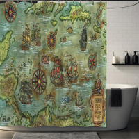Thumbnail for Caribbean Sea Map Shower Curtain