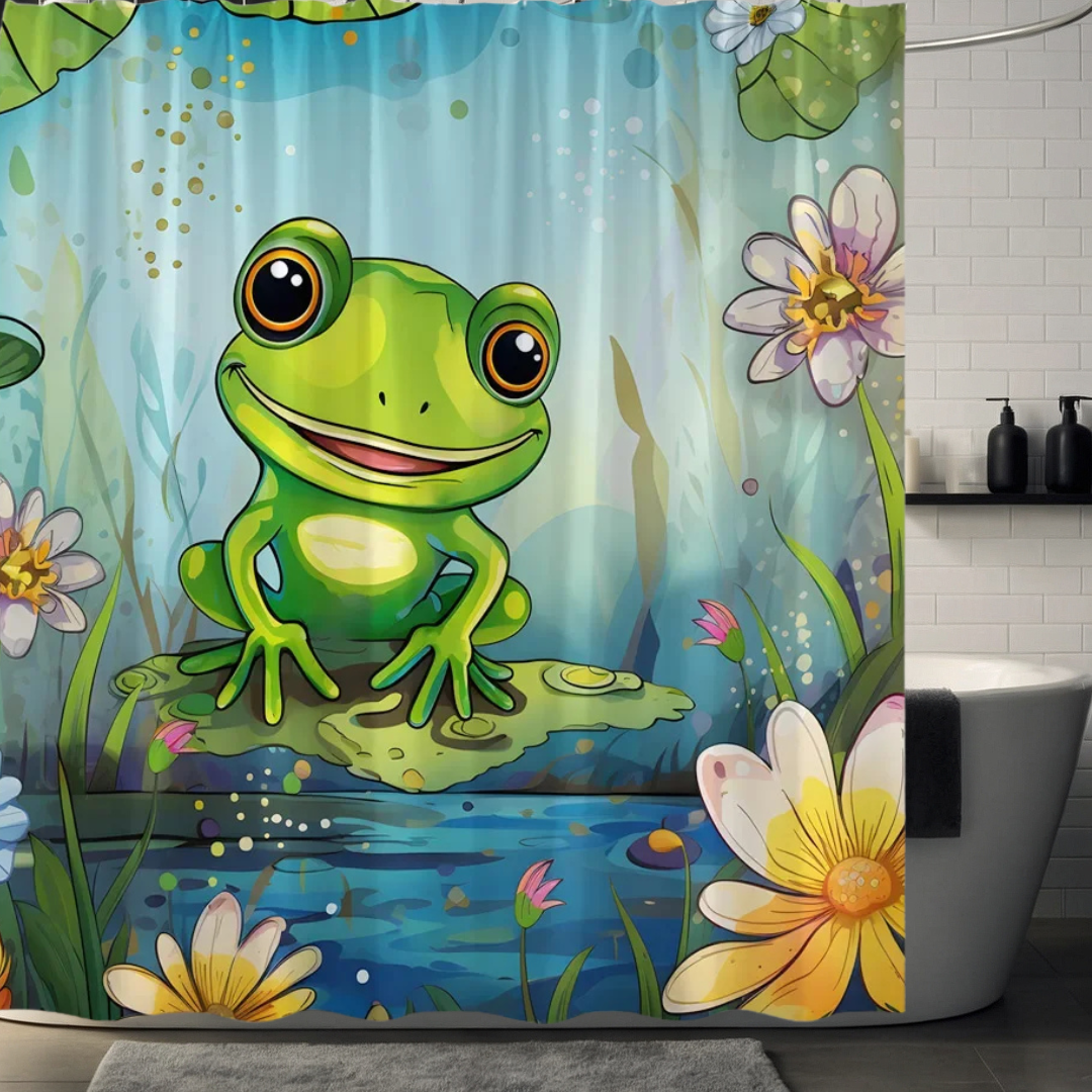 Cartoon Frog Shower Curtain