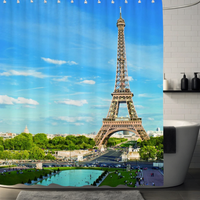 Thumbnail for Celestial Paris Eiffel Tower Shower Curtain