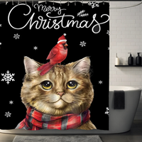 Thumbnail for Christmas Cat Shower Curtain