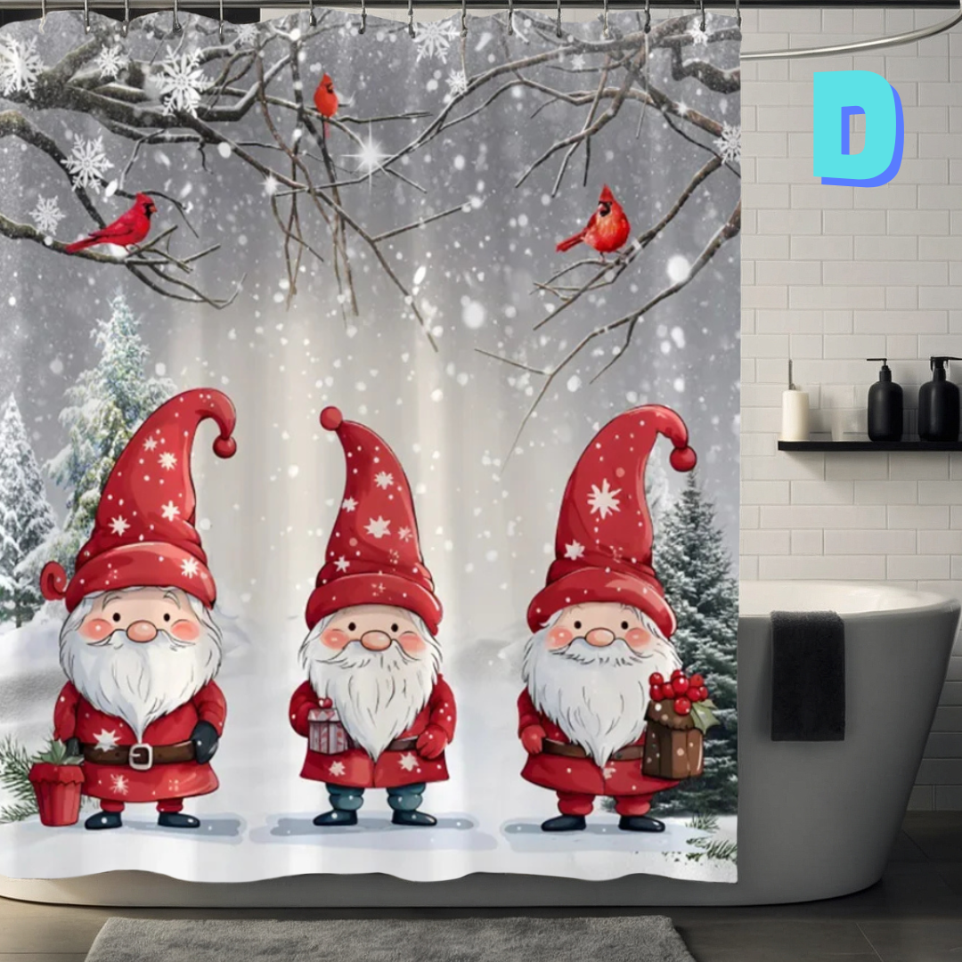 Christmas 3 Elf Shower Curtain
