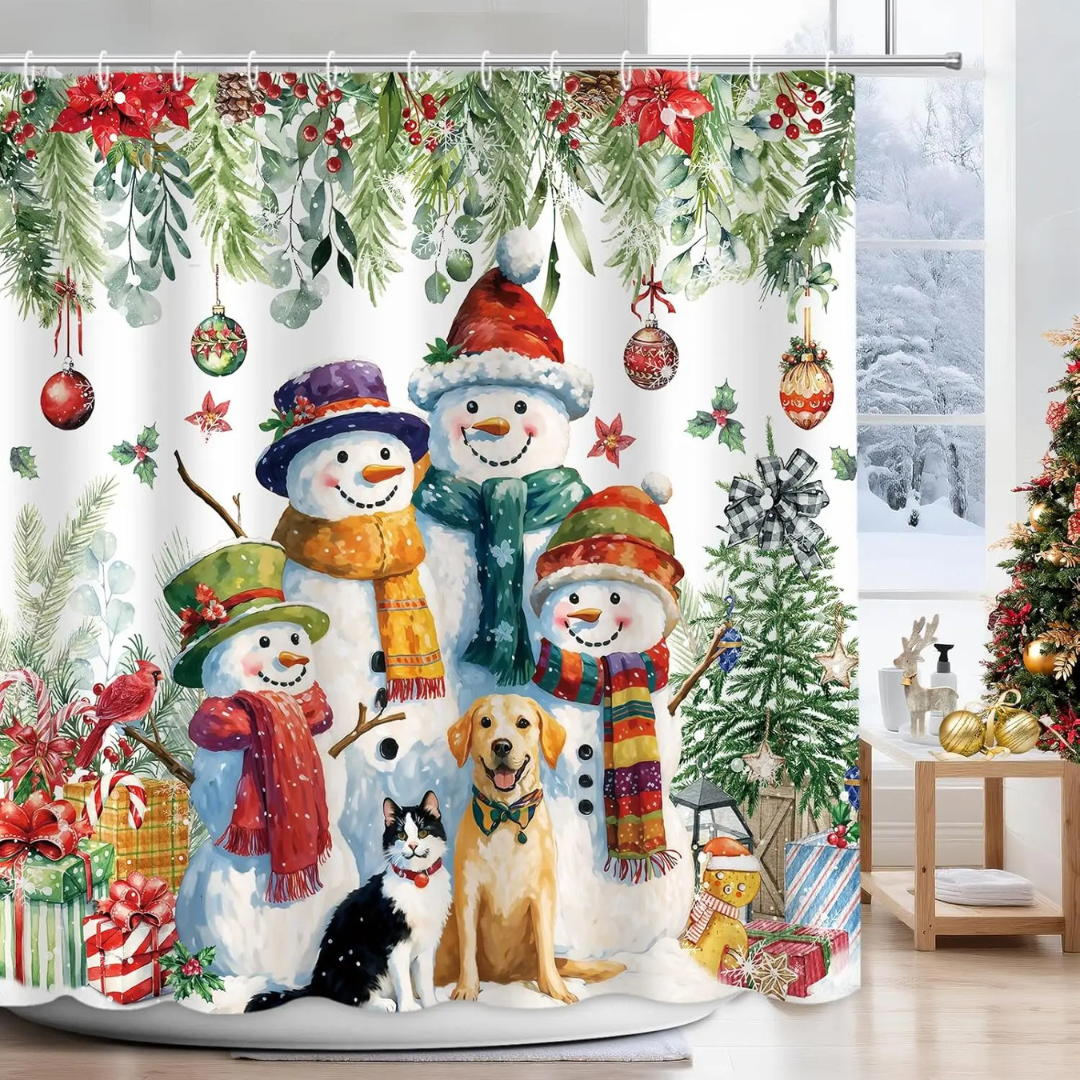 Christmas Eucalyptus Shower Curtain