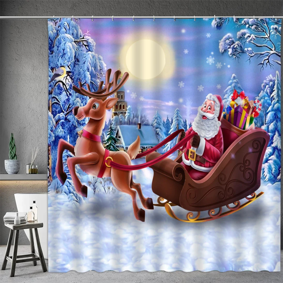 Christmas Reindeer Shower Curtain